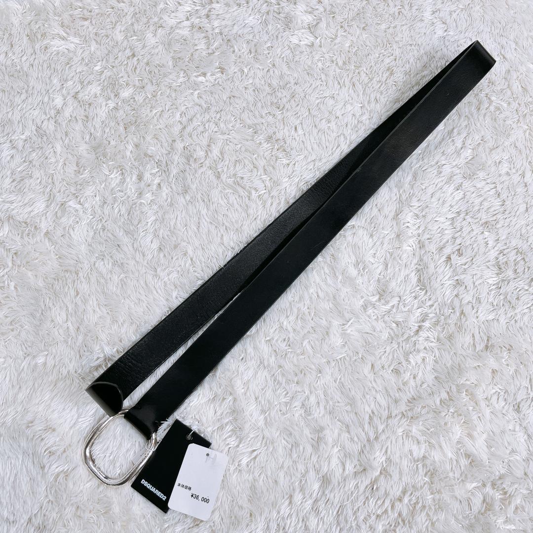 05126】 DSQUARED2 ディースクエアード ベルト M 黒 新品 未使用 タグ 