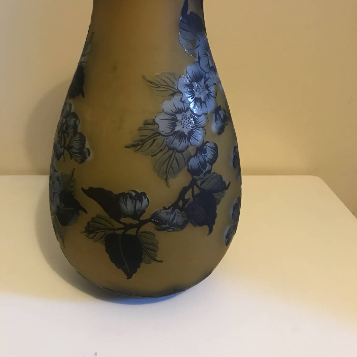☆Emile Gaiie エミール・ガレ ガラス花瓶 花器 約31cm 壺