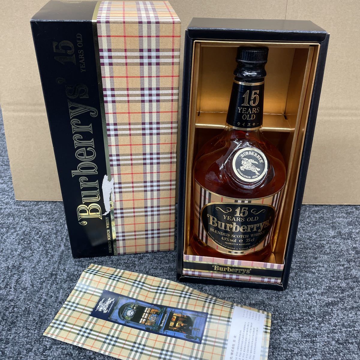 【未開栓】Burberrys 15年 スコッチウイスキー 750ml 1. ☆未開栓☆ BURBERRYS 15年 バーバリー スコッチ ウイスキー 750ml