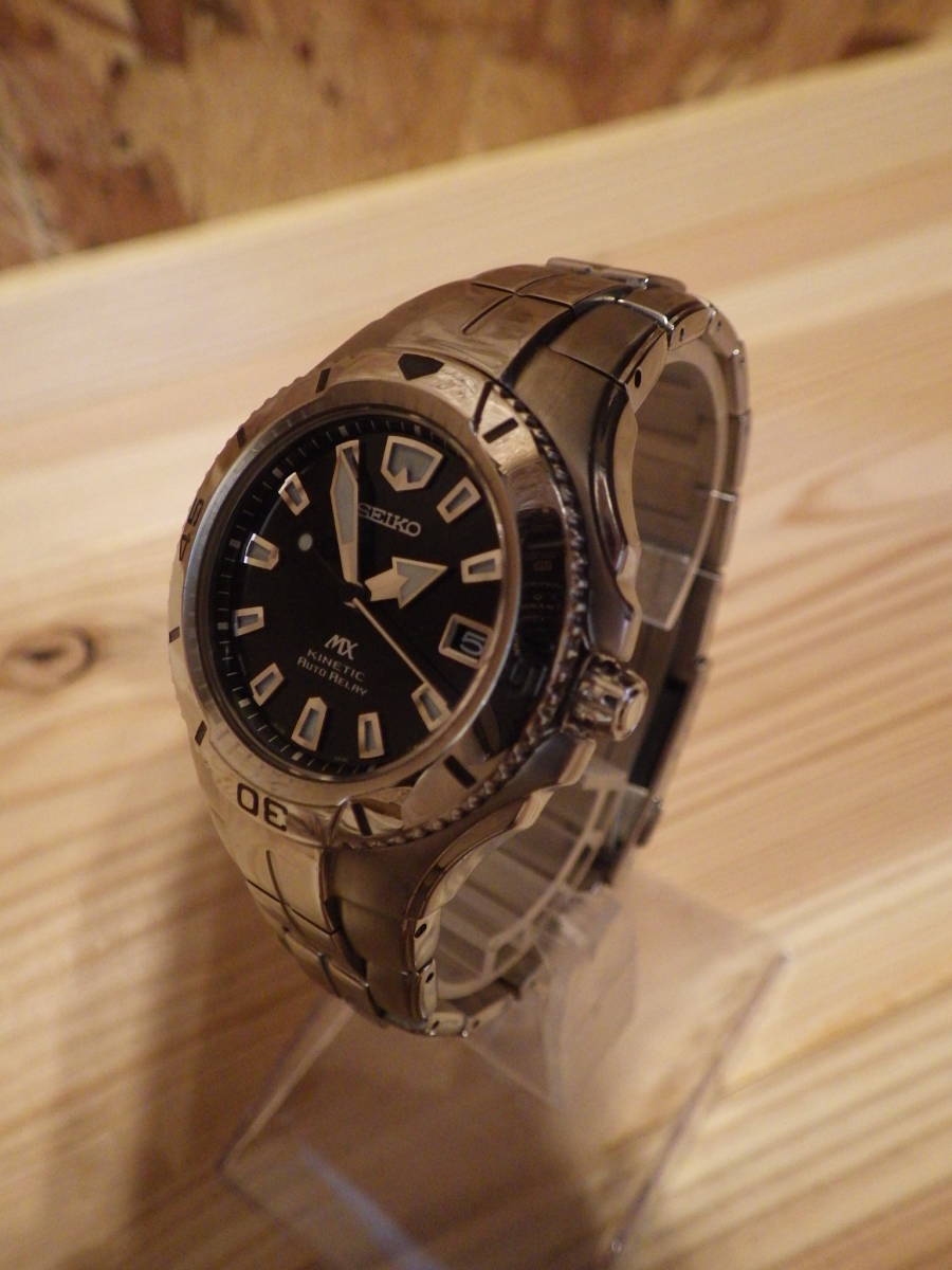 キャパシタ交換済 SEIKO キネティック オートリレー MX 7000シリーズ SATS001 ブライトチタン 定価13万