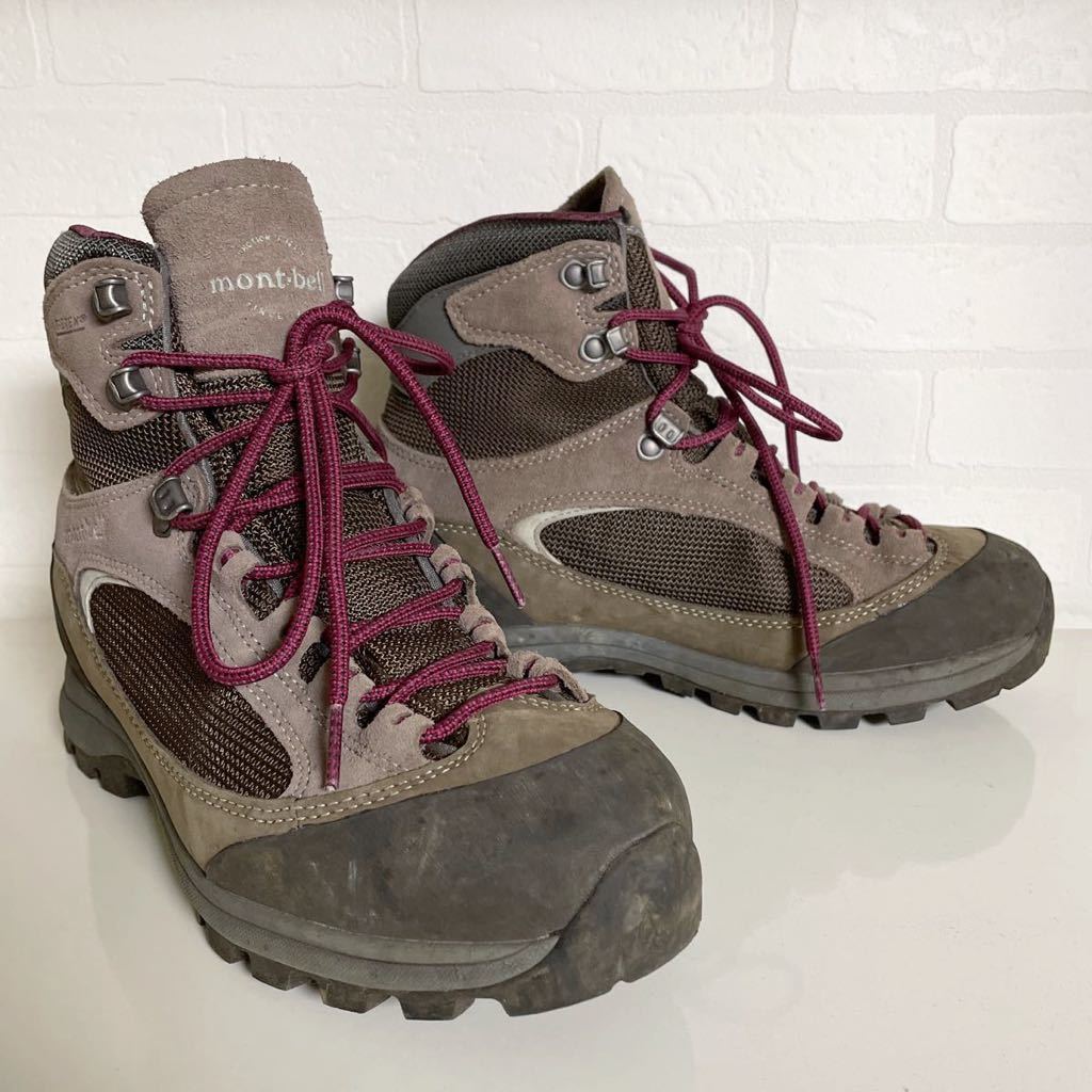3035★ mont-bell GORE-TEX モンベル ゴアテックス トレッキングブーツ アウトドア キャンプ 25 レディース ブラウン