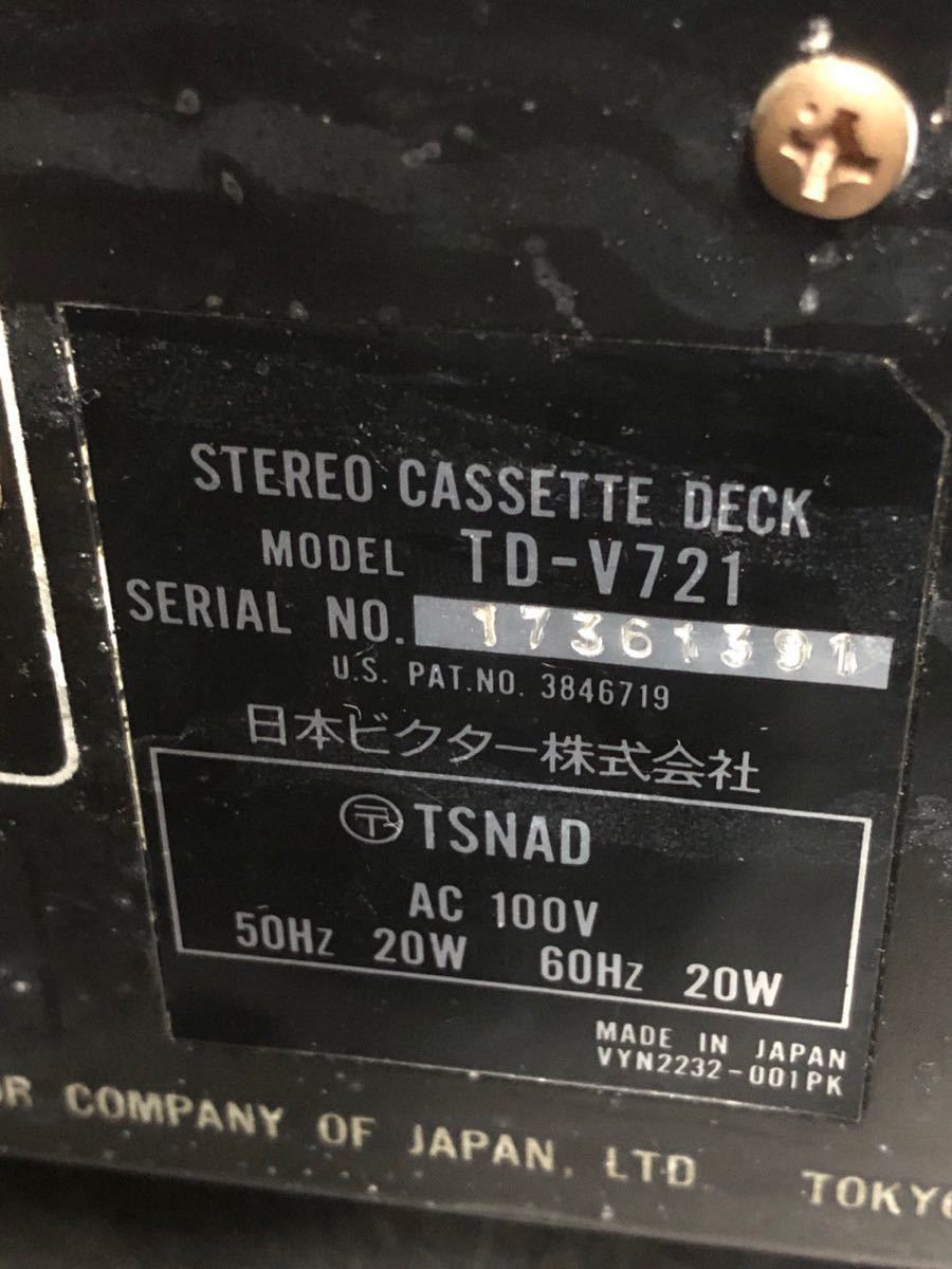 TD-V721 Victor ステレオカセットデッキ ステレオカセットデッキ