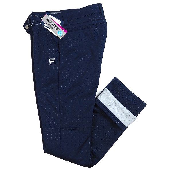 N918 新品 FILA GOLF フィラ ゴルフ 秋冬 高周波 キルト 3層ボンディング ストレッチ パンツ 裏起毛 Dカン 撥水加工 保温 94 ネイビー