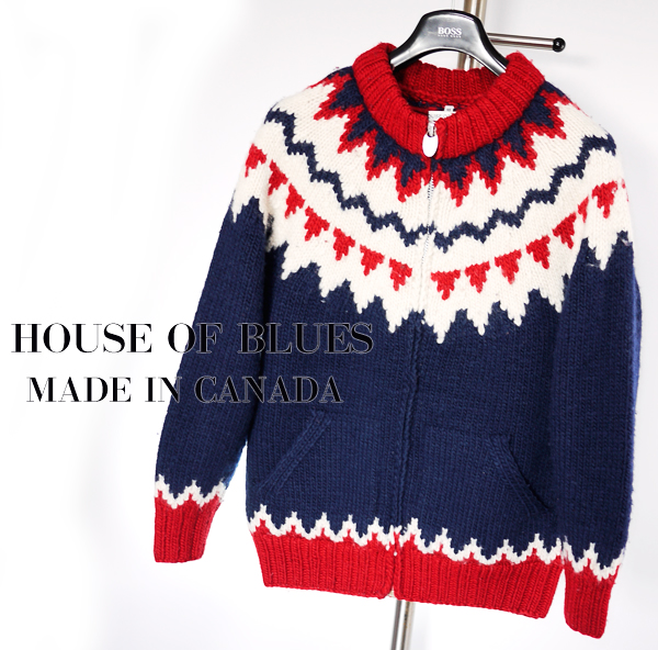 カナダ製】HOUSE OF BLUES ノルディック柄 カウチンセーター38(Mサイズ 