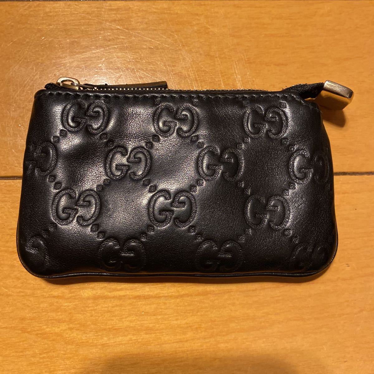 本物保証，最新作 グッチ GUCCI 小銭入れ コインケース 233183 002058 グッチシマ レザー ブラック ゴールド金具 カード入れ(男性用財布)｜売買されたオークション情報、yahooの商品情報をアーカイブ公開 - オークフ 服飾小物