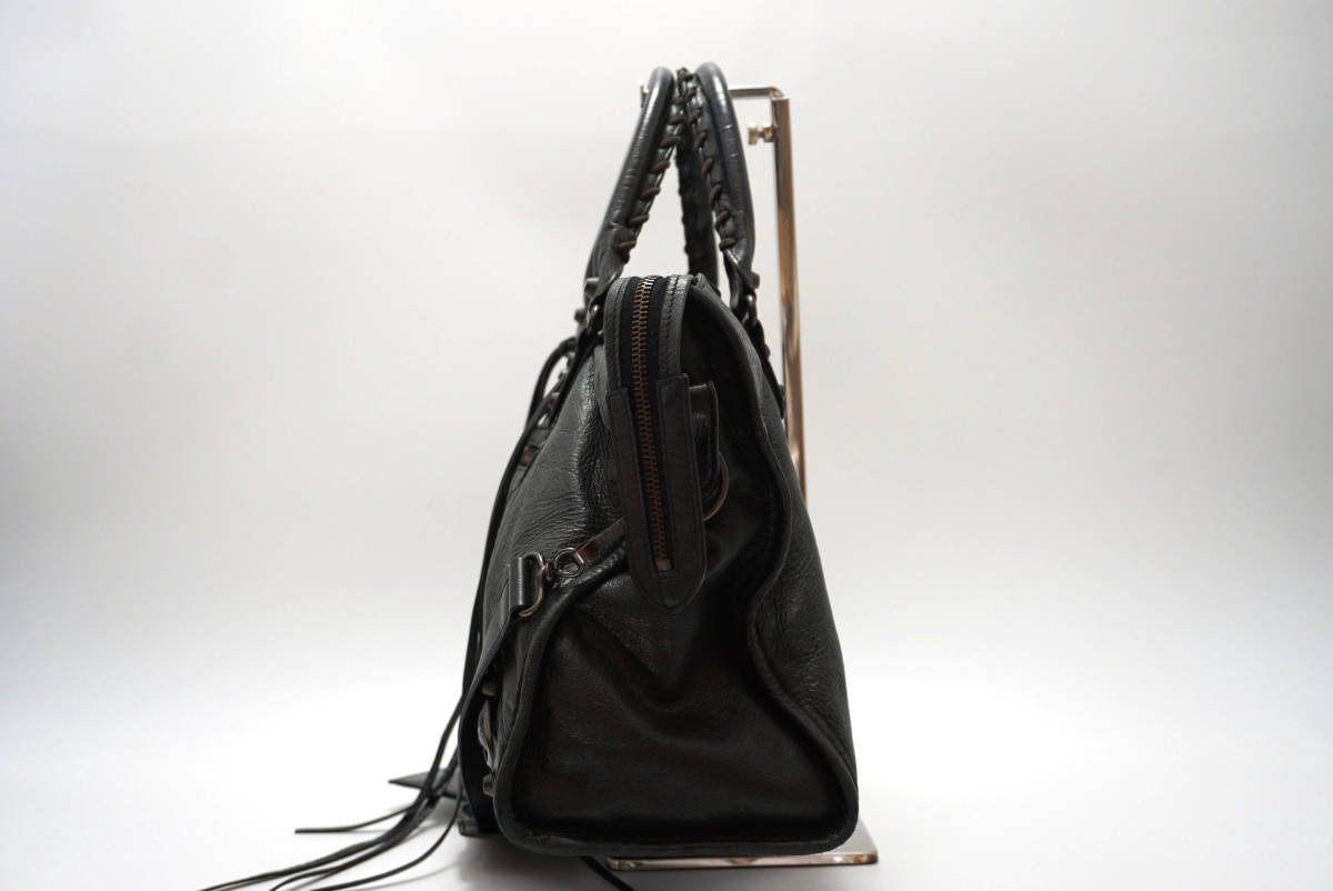 1円 美品 BALENCIAGA バレンシアガ ザ シティ ミニ ボストン ハンド 