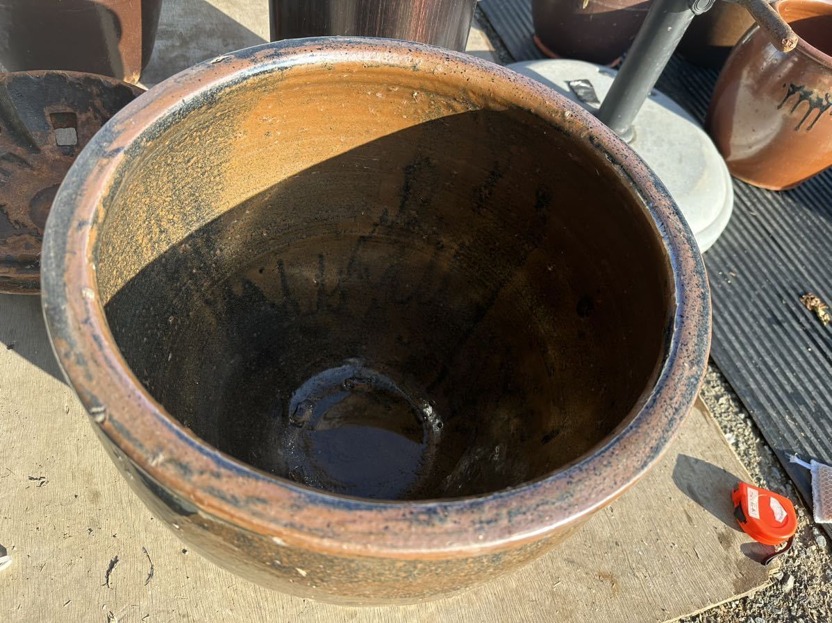漬物容器 石見焼 かめ 甕 メダカ鉢 水瓶 水かめ 水鉢 昭和レトロ 古民