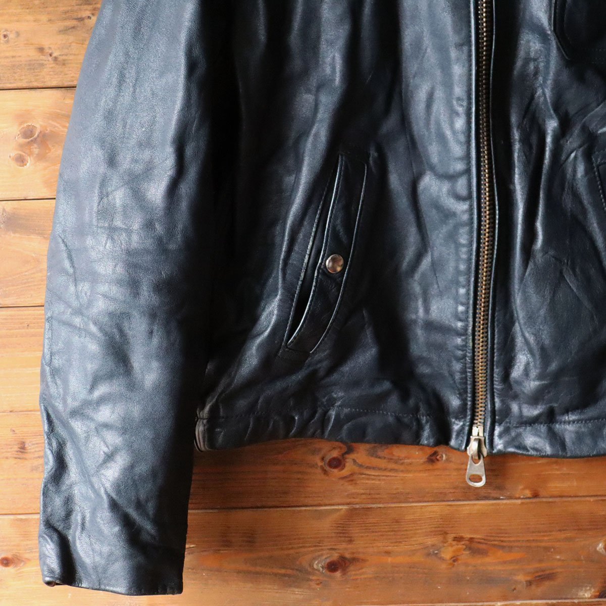 I4/s11.7-2 80s ビンテージ フランス軍 ATLAS 本革 K6 レザーフライト