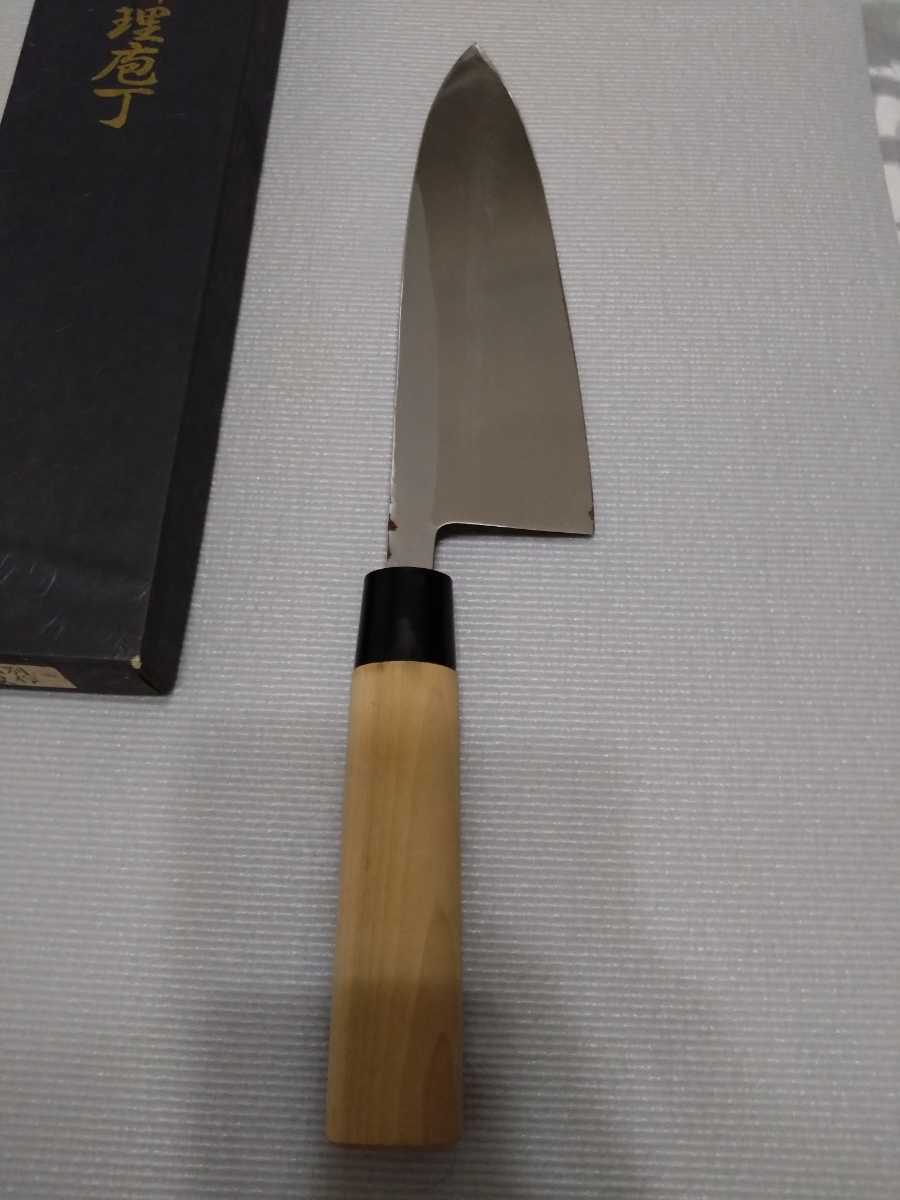 堺打刃物 霞 左利き 出刃 210mm 7寸 包丁 白鋼 未使用 和包丁