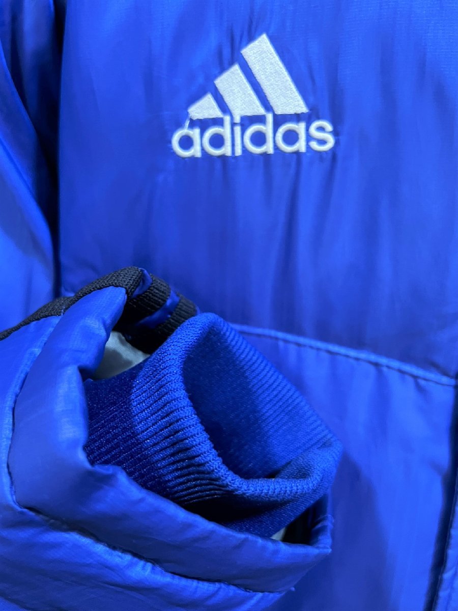 美品 アディダス CLIMAWARM ダウン ロング ベンチコート 青 L メンズ ブルー adidas
