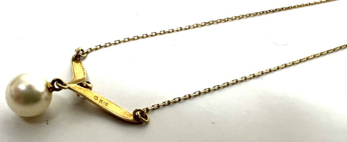 MIKIMOTO ミキモト ネックレス 真珠 K18アコヤパール ダイヤモンド 18 