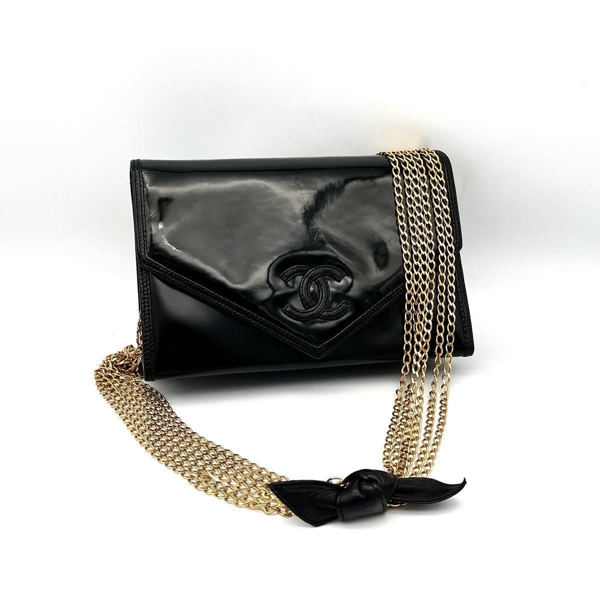 1円 美品 CHANEL シャネル エナメル パテント ココマーク プッシュ 