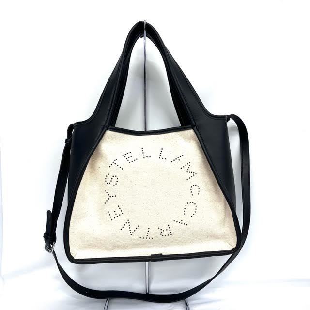  仙36 １円スタート Stella McCartney ステラマッカートニー キャンバス トートバック ブラック&times;ベージュ ショルダーバック 2WAY(ステラ・マッカートニー)｜売買されたオークション情報、yahoo ステラ・マッカートニー