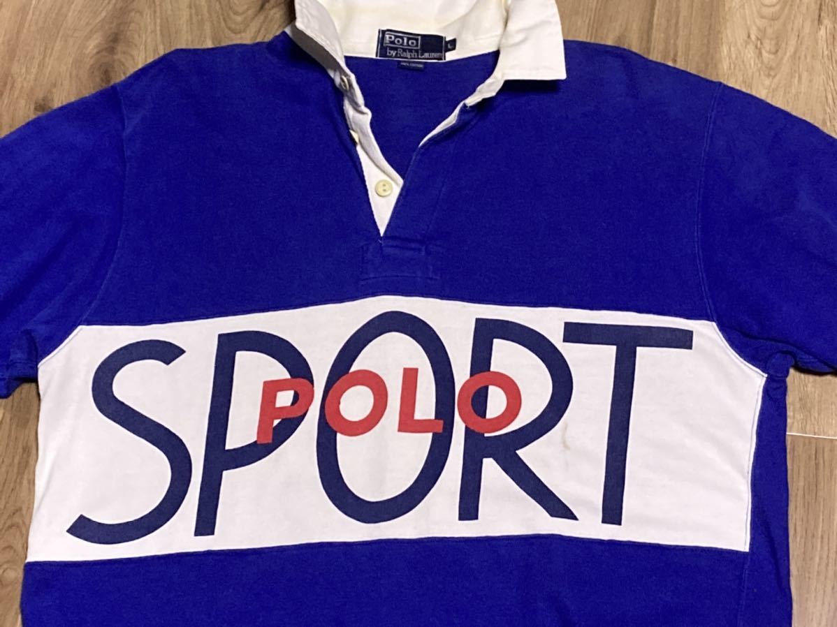90s Polo Ralph Lauren Polo Sportラガーシャツ polo 90s ralph lauren SPORT ラガーシャツ ナイガイ製 ラルフローレン