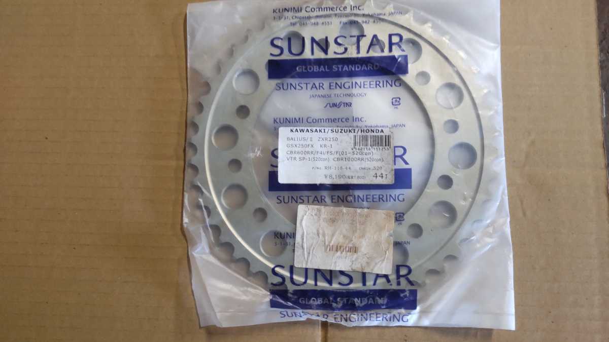 未使用品 CBR600RR用 サンスター製軽量スプロケット RH-115 44T 520