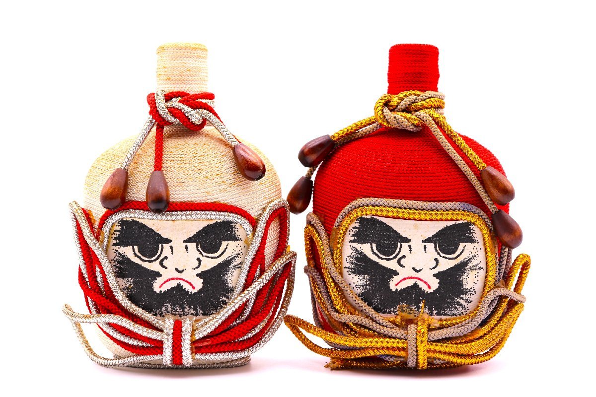 空瓶】SUNTORY OLD サントリー オールド 達磨ボトル 2本セット 縄細工