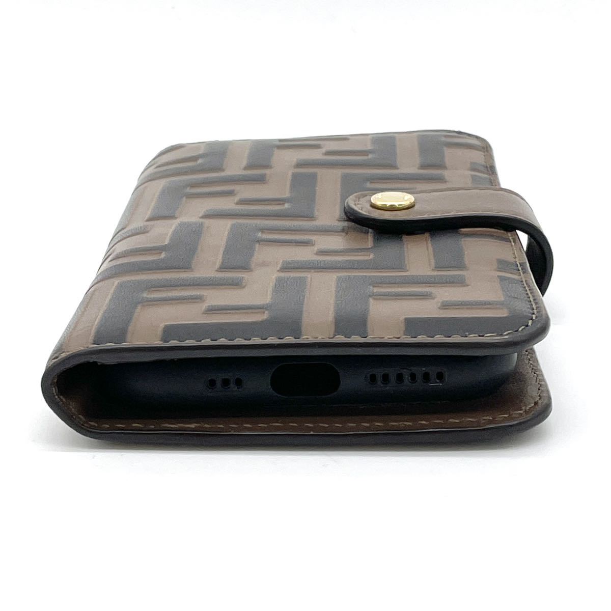 1円 良品 FENDI フェンディ ズッカ柄 ズッカ レザー iPhoneケース 