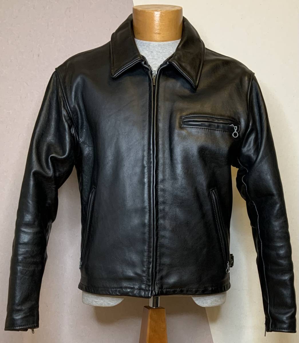 美品✨schott 642 レザージャケット　シングルライダース　牛革　40 黒 schott【40】642 シングルライダース 牛革 ショット Schott シングル