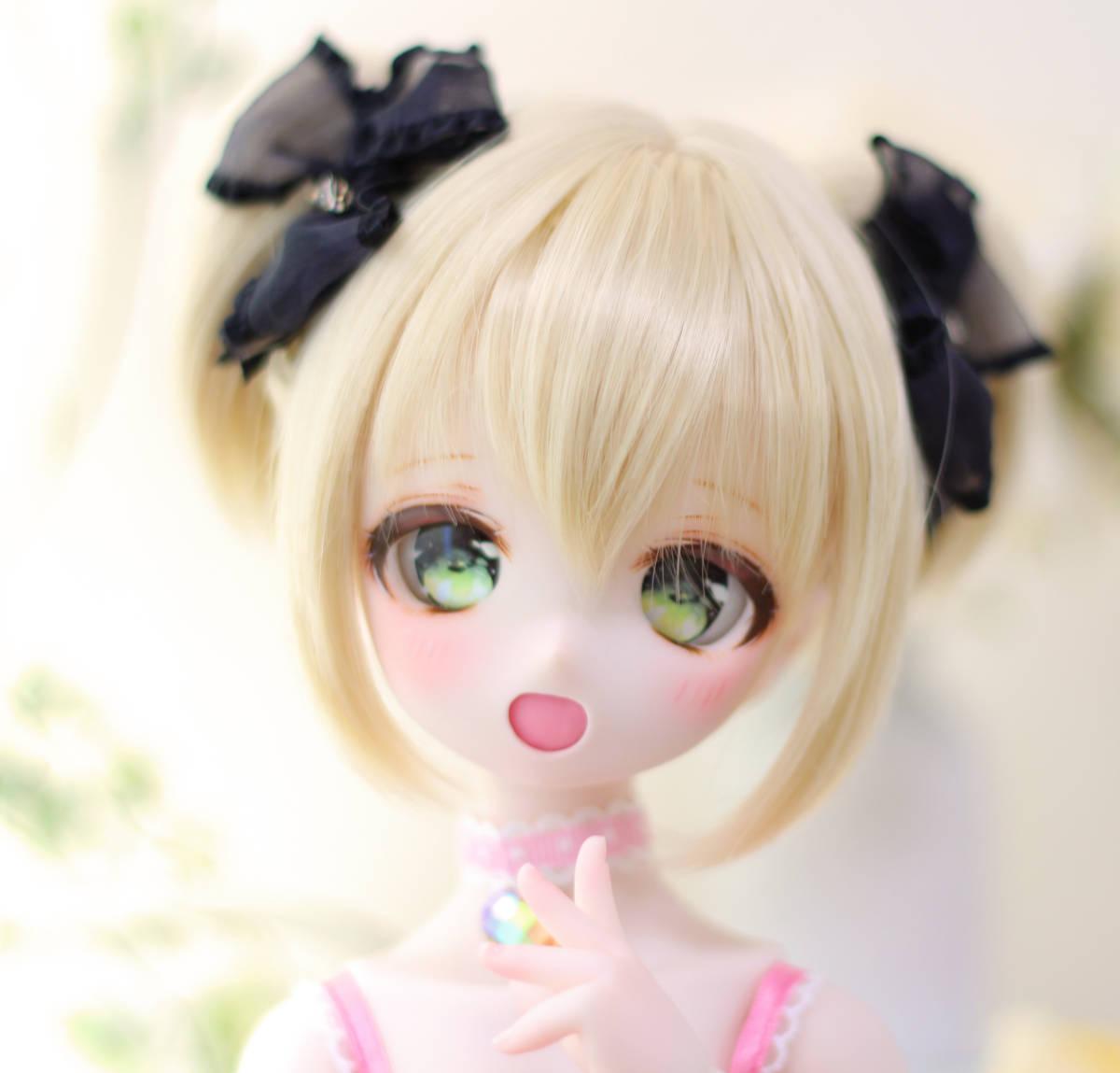 DDH-01 セミホワイト肌 開口 カスタムヘッド＋おまけレジンアイ 小難 