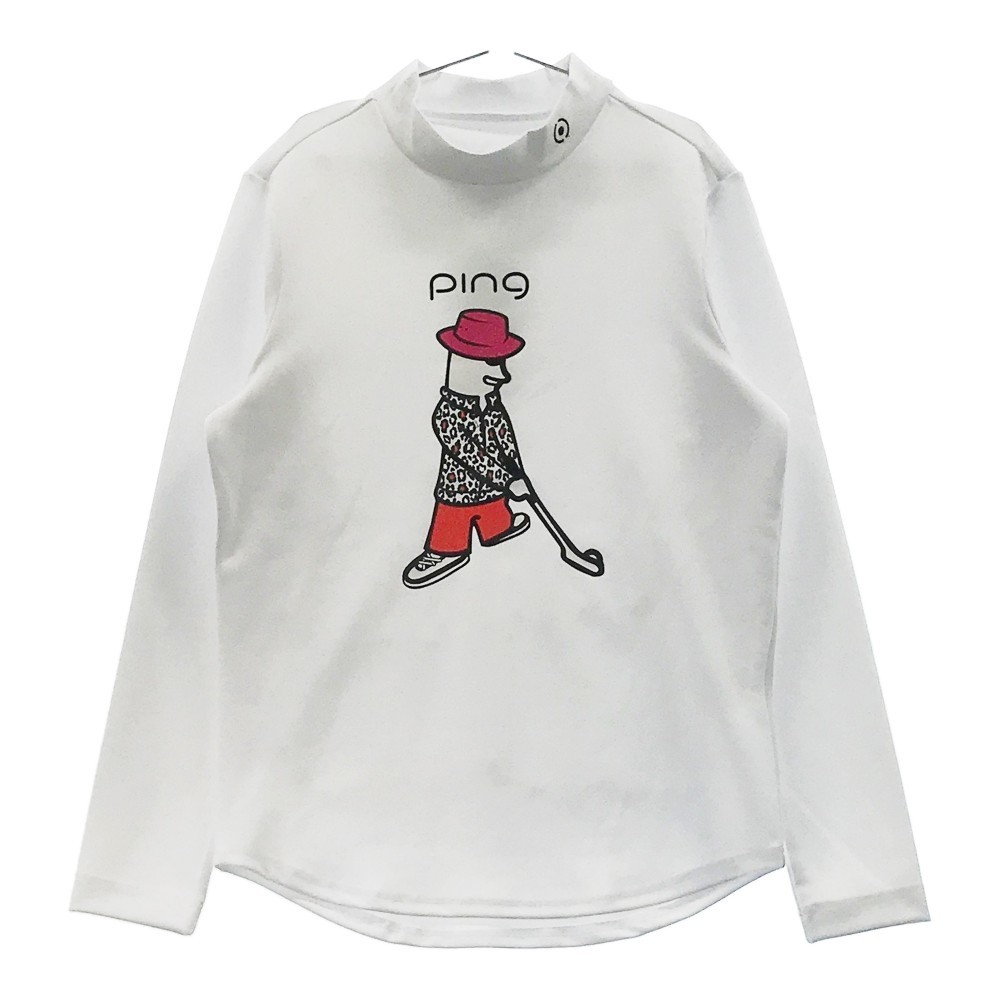 新品】PING ピン 2022年モデル ハイネック 長袖Tシャツ ホワイト系 M