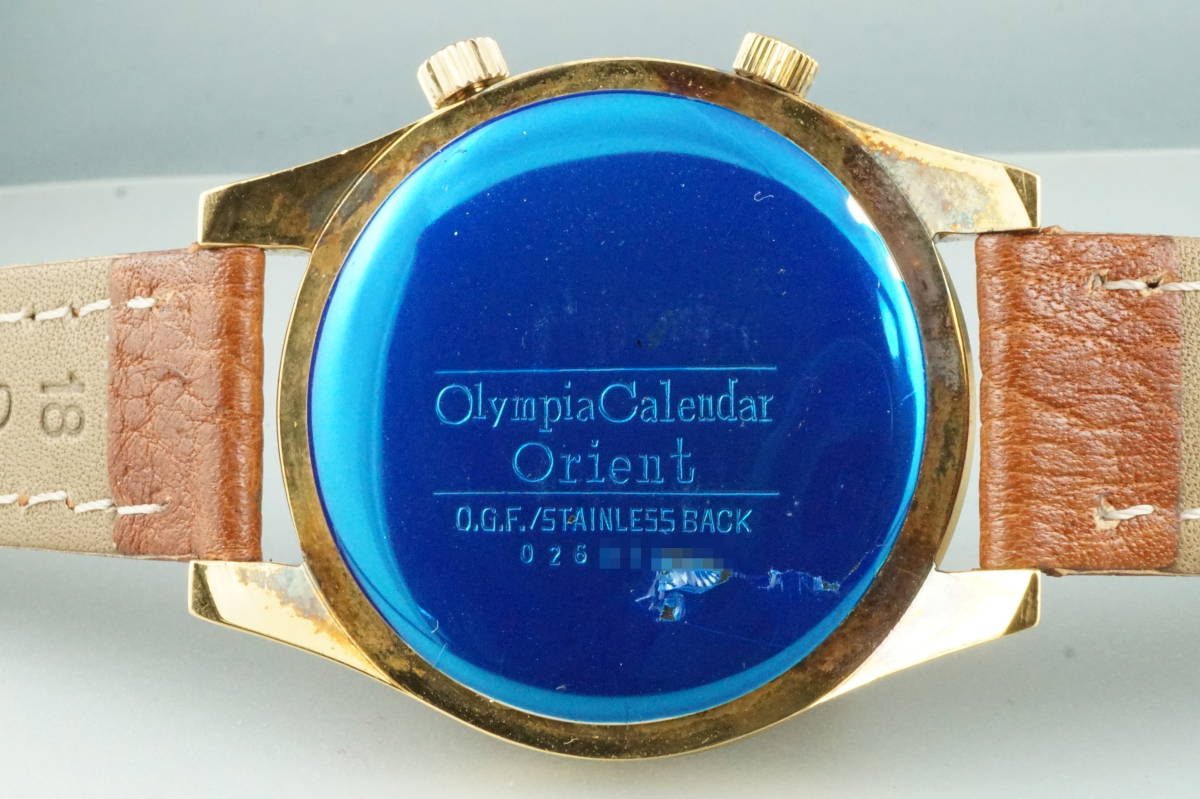 オリエント腕時計OLYMPIA CALENDAR 手巻き時計　デットストック品 デッドストック？ オリンピア カレンダー オリエント インナーベゼル