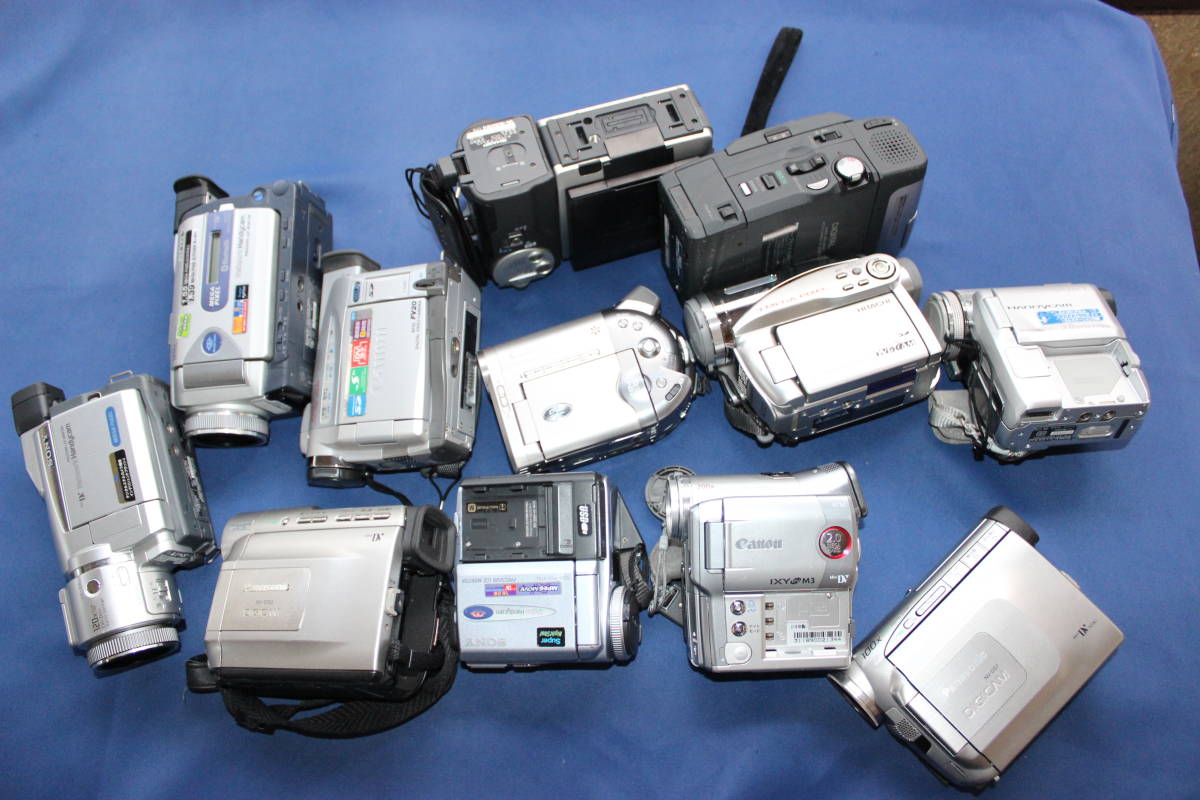 ●ビデオカメラ/12台 動作未確認ジャンク　ソニー /キャノン/パナソニックetc...Digital Handycam デジタルビデオカメラ 100サイズ