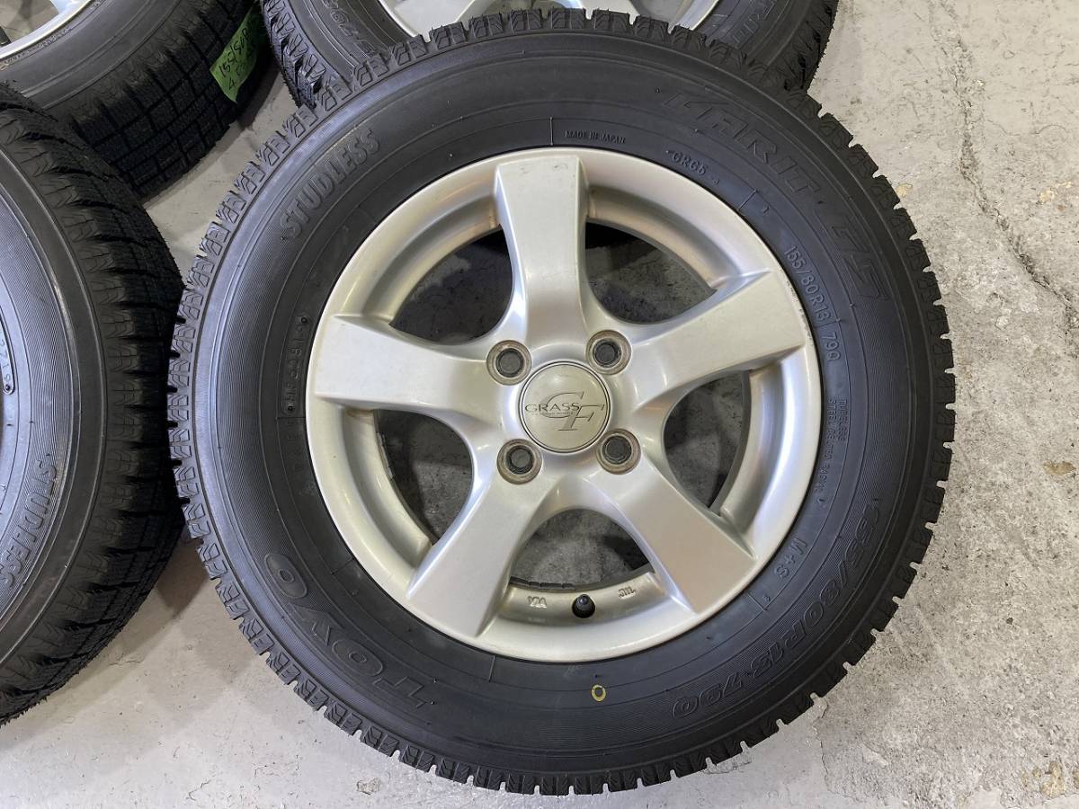 スタッドレスタイヤホイールセット 155/80r13 ハスラー キャスト 