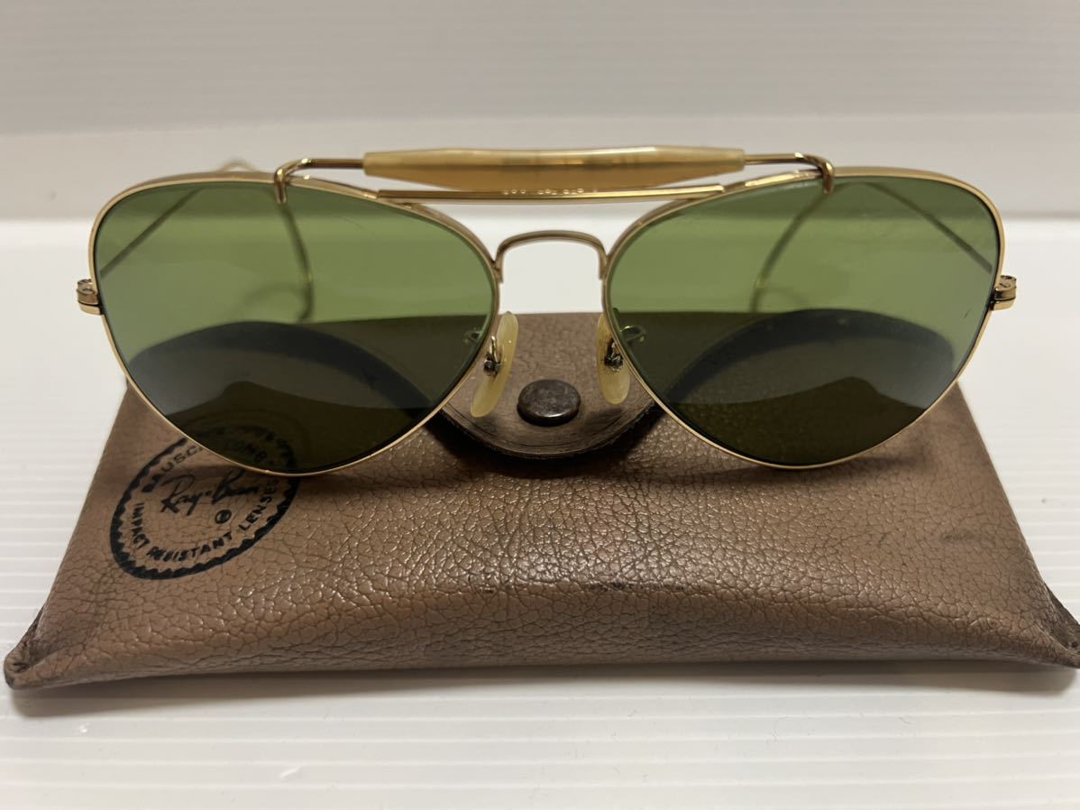 70s 良品 ♯3 ミドルグリーン B&L レイバン アウトドアーズマン ナワテ