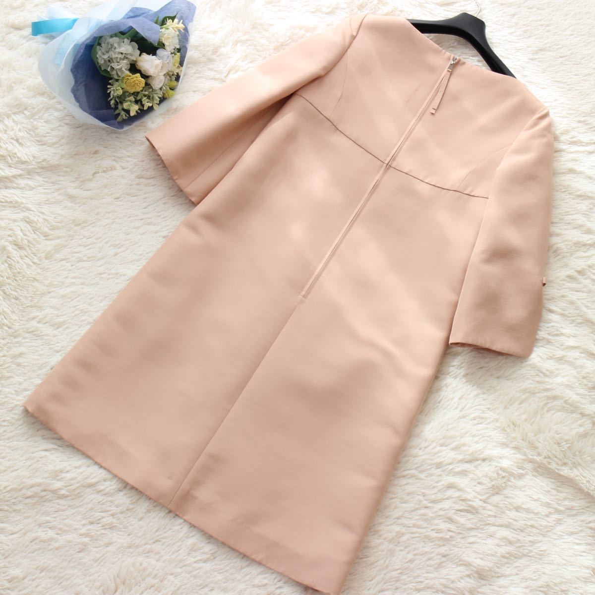 FOXEY ピンクシルク 七分袖 ワンピース WINTER STYLE UPDATE