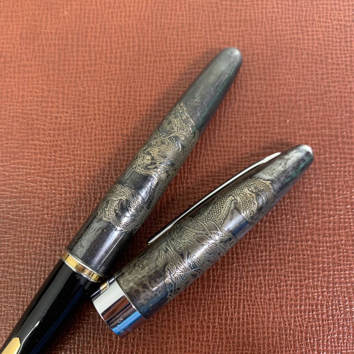 PILOT 万年筆 龍 彫り パイロット CUSTOM カスタム STERLING SILVER 