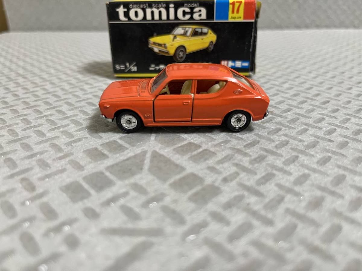 トミカ黒箱17-1￼ チェリーX-1 ￼1Aホイール 日本製 当時物 希少￼￼￼ Yahoo!オークション - トミカ 黒箱 17-1- ニッサン チェリー X-1 オレ