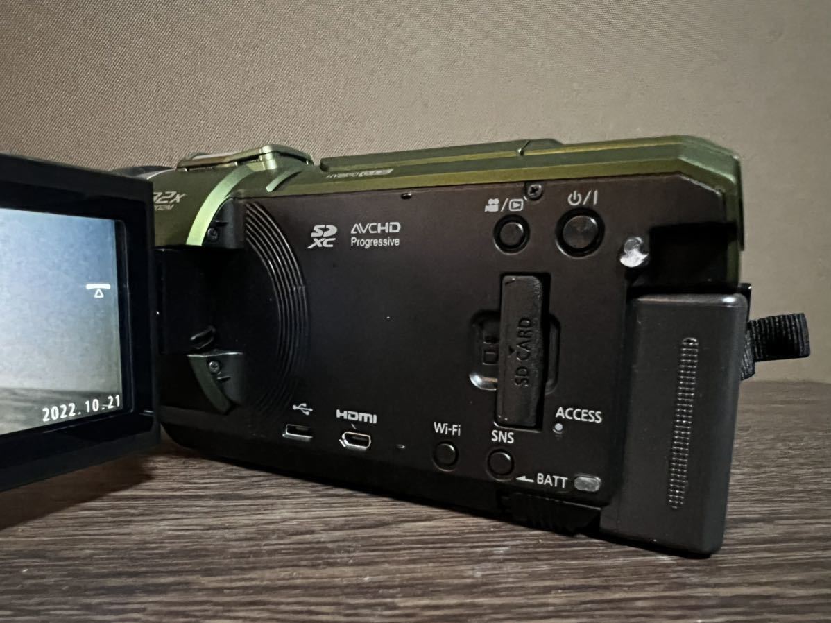 デジタルビデオカメラ パナソニック vx2m 4k フォレストカーキ パナソニック フォレストカーキ HC-VX2M ケース&amp;SDカード付き HC-VZX2M-G 中古：AB(良品)パナソニック