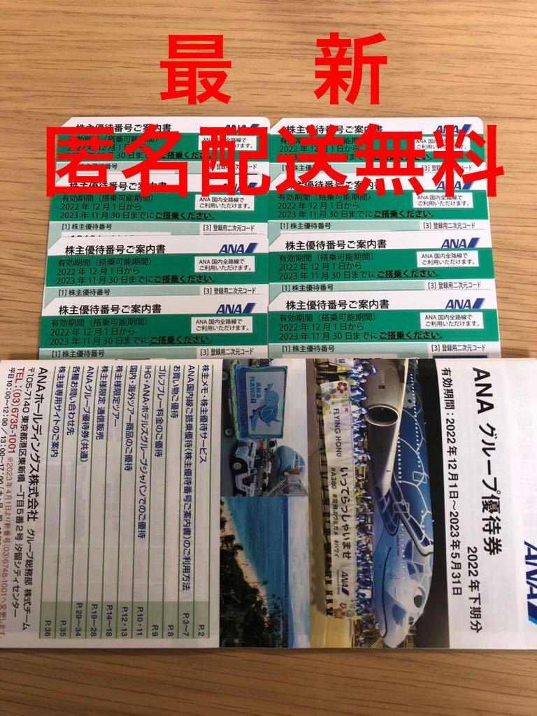 乗車券、交通券 ANA株主優待券8枚セット+ グループ優待券