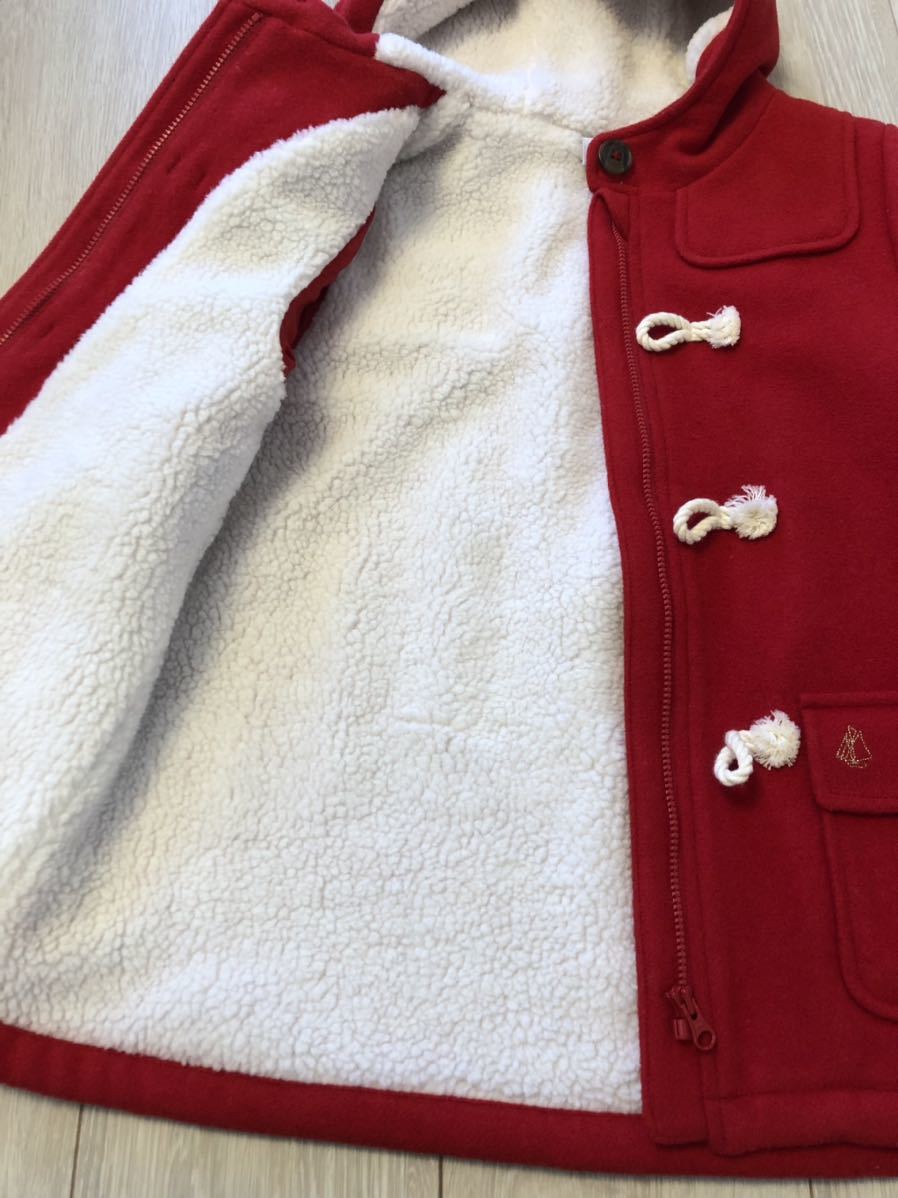 美品☆petit bateauプチバトー ダッフルコート 赤 128センチ 8ans  