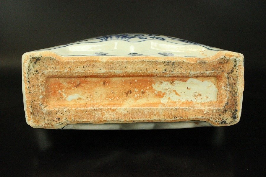 銀閣】中国美術 青花 鶴蓮花紋 蝶形 蓋瓶 高41.5cm 旧家蔵出(N868