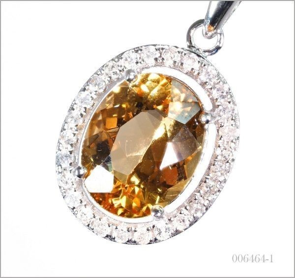 特選】ダイヤモンドインペリアル トパーズ ネックレス 2.153ct K18WG 