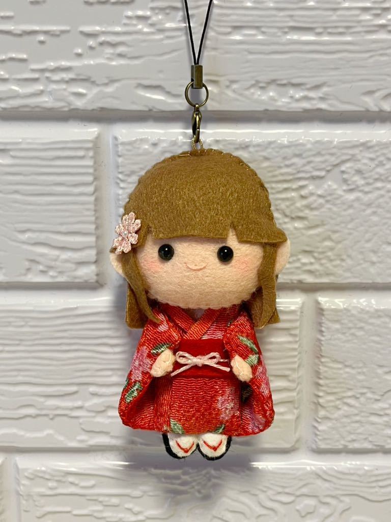♪ ハンドメイド フェルト リース アイテム ♪ お正月 着物 女の子 