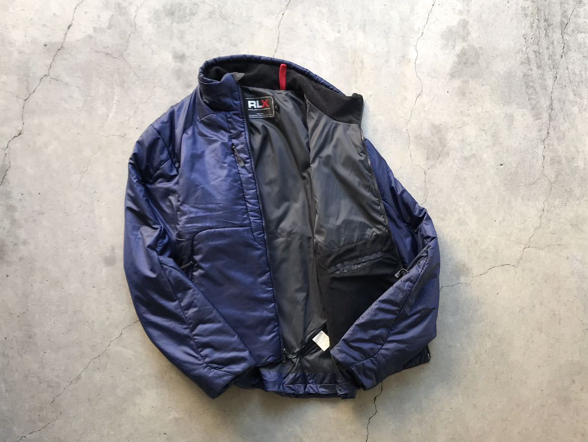RLX ラルフローレン [PRIMALOFT/プリマロフト] ジップアップジャケット LL メンズ ブルゾン ナイロン 中綿 ダウン 紺 ネイビー