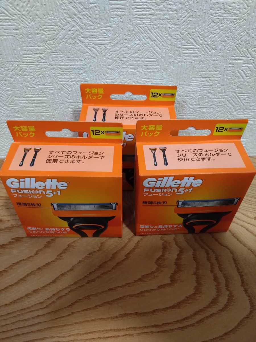 ジレット フュージョン 5＋1 替刃12個入× 3箱合計36個 新品未