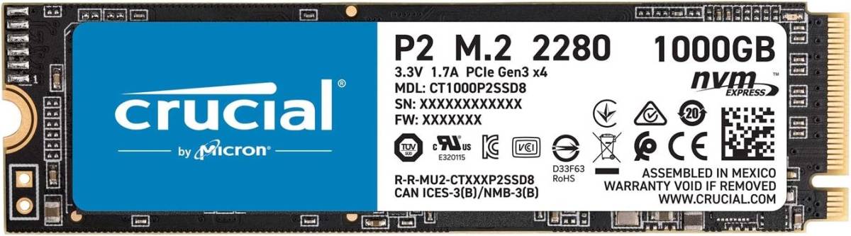 Crucial M.2 PCIe SSD NVMe 1TB | 0 - P310 Gen4 P3 Up to UK 2400MB