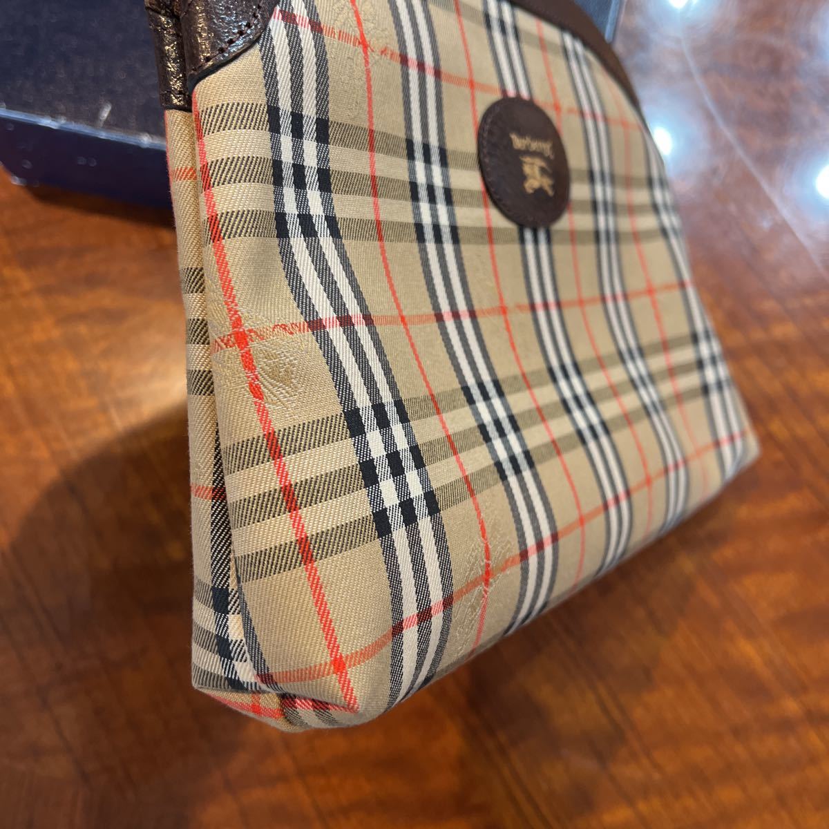 I10.3OM-3☆BURBERRY バーバリー ミニバッグ☆チェック柄/ポーチ/BAG