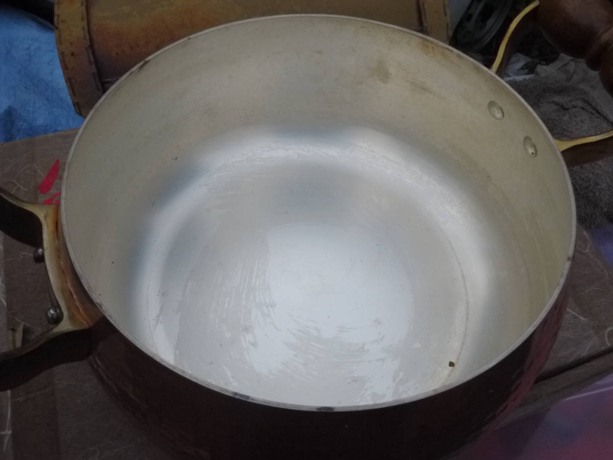 銅鍋 両手鍋 2.0L 純銅 島本 シマモト Shimamoto SS 未使用 レトロ