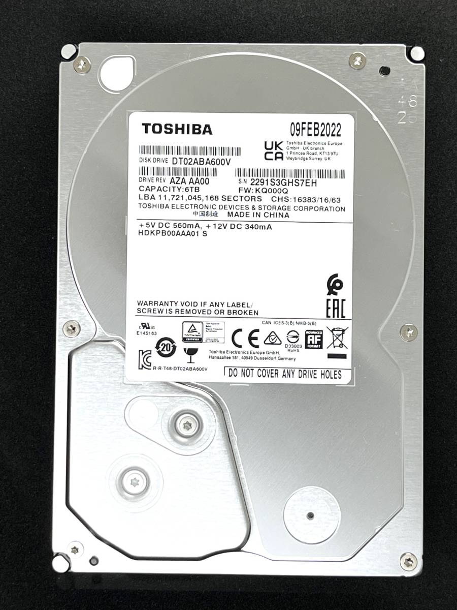 人気セール，豊富な 6TB TOSHIBA / DT02ABA600V 使用時間：25ｈ 2022年製 同様 3.5インチ 内蔵 HDD SATA 東芝(2TB～)｜売買されたオークション情報、yahooの商品情報をアーカイブ公開 - オークファン 3.5 SerialATA