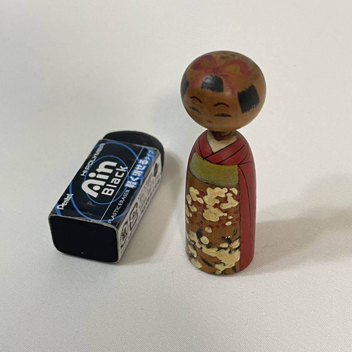 与八人形 高野与八 豆こけし 約5cm 郷土玩具 木彫り 創作こけし 伝統 