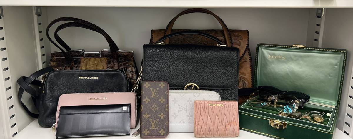 【1015-6104】バッグ　財布　サングラス　ジュエリーボックス　おまとめ　マイケルコース　MIUMIU　カルバンクライン　RENOMA　HOYA　他