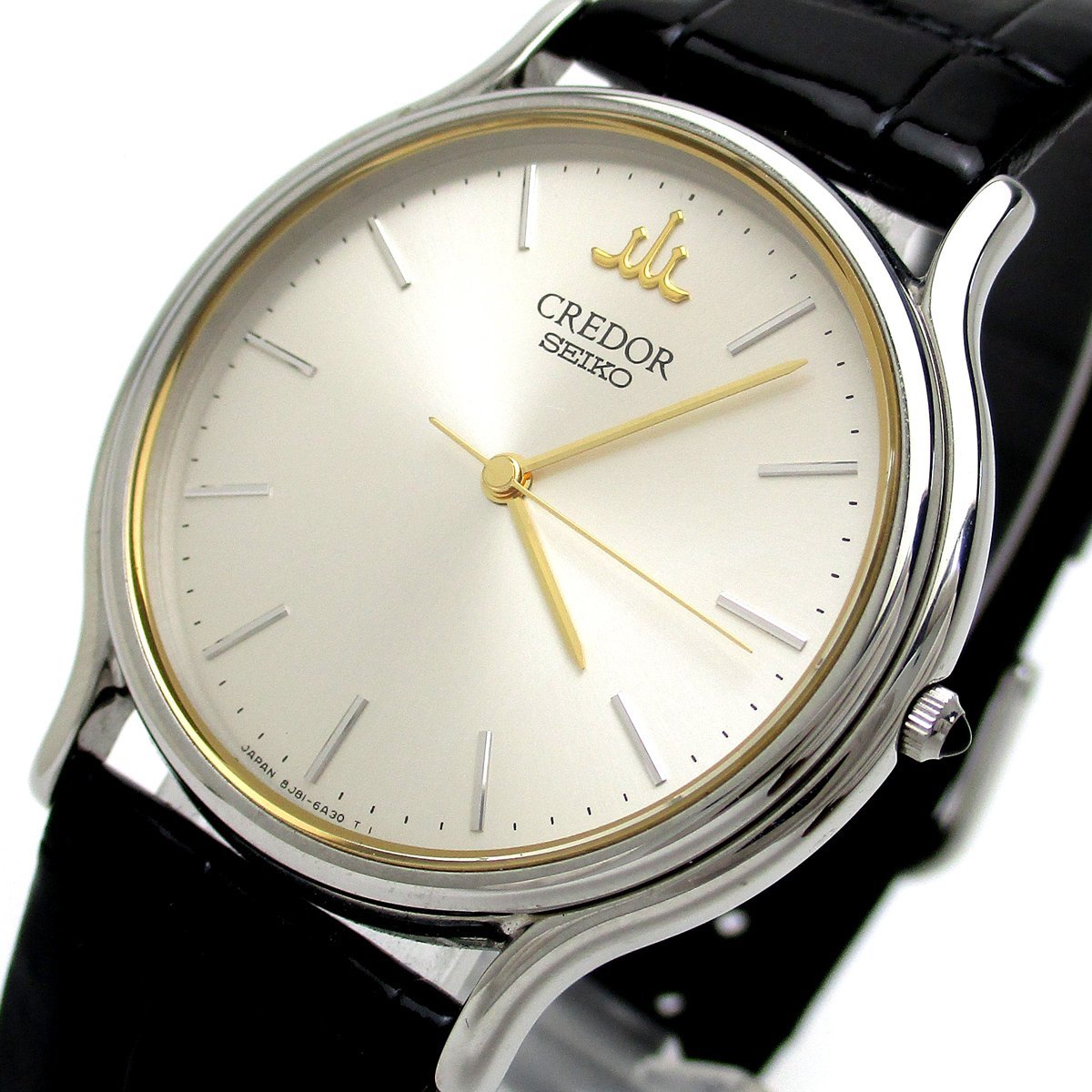 定￥15万 1円 セイコー クレドール シグノ メンズ シルバー文字盤 8J81 