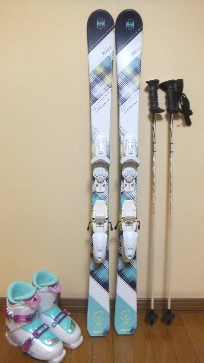 ◎即決/送料無料◎Jr用＊Hart/128cm◎ブーツ/22cm◎カーボンストック付◎WAX済