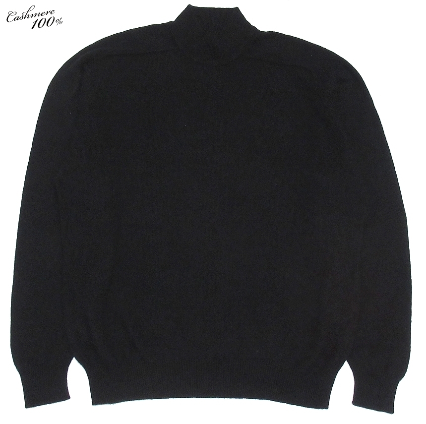 カシミヤ100％！美品 大丸購入 Nice One ナイスワン 高級素材 PURE CASHMERE モックネック ニットセーター ブラック L メンズ one カシミヤ100% 大丸 month a debut