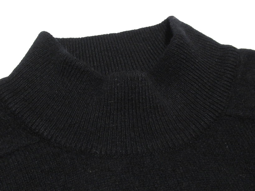 カシミヤ100％！美品 大丸購入 Nice One ナイスワン 高級素材 PURE CASHMERE モックネック ニットセーター ブラック L メンズ one カシミヤ100% 大丸 month a debut