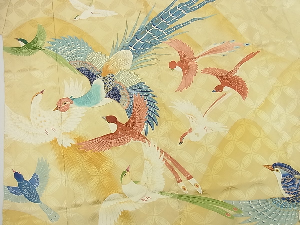 着物屋ほのか□本加賀友禅作家 毎田仁郎 振袖 刺繍 飛鳥文 暈し染め